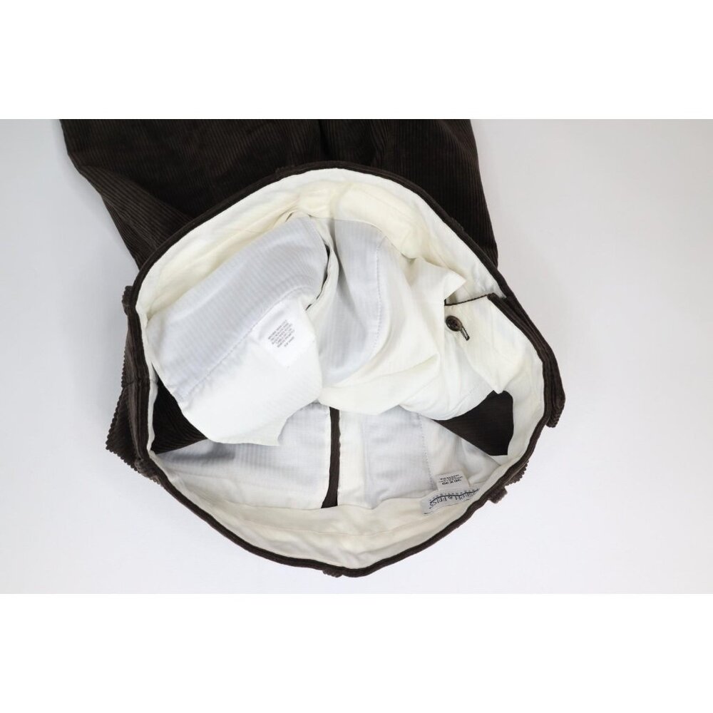 Vtg 90s Streetwear Mens 36x30 Faded Heavy Wide Leg Corduroy Chino Pants Brown - Picture 8 of 14